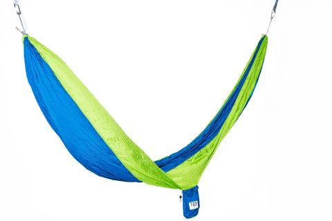 Twisted Double Hammock - Blue/Bright Green